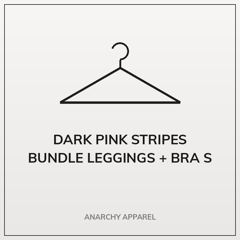 Dark Pink Stripes Bundle Leggings + Bra S